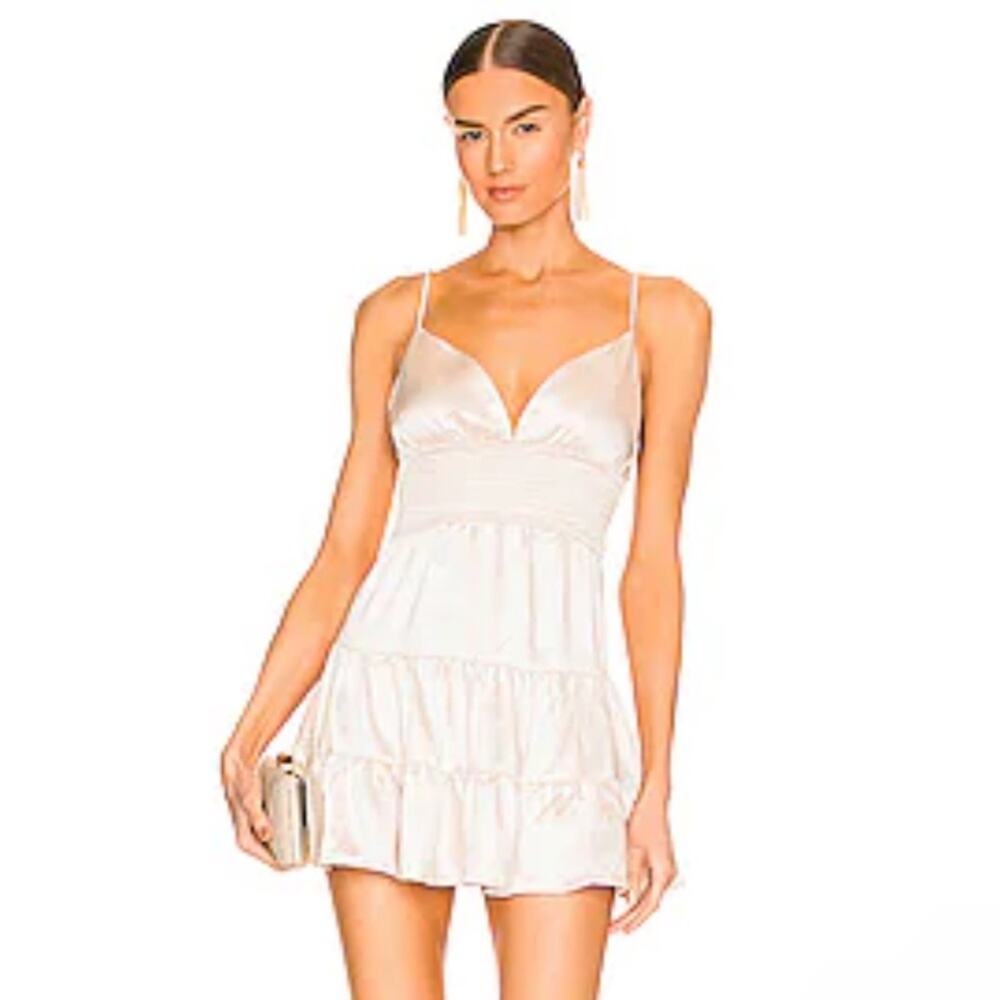 Elliatt Cream Satin Mini Dress
